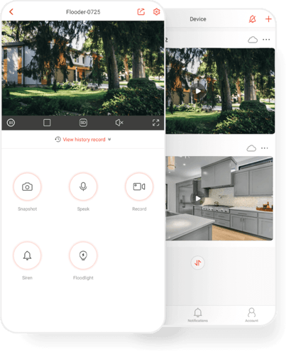 Screenshots of the IC Home mobile app
